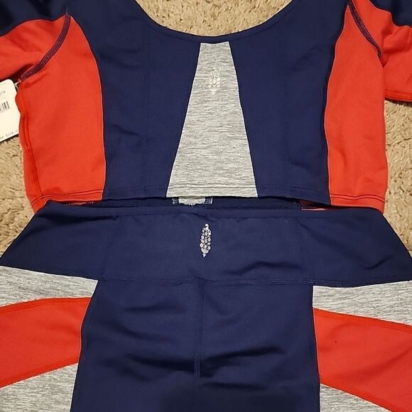 NWT Free People Colorblock Deepest Blue Combo-S - Picture 7 of 10